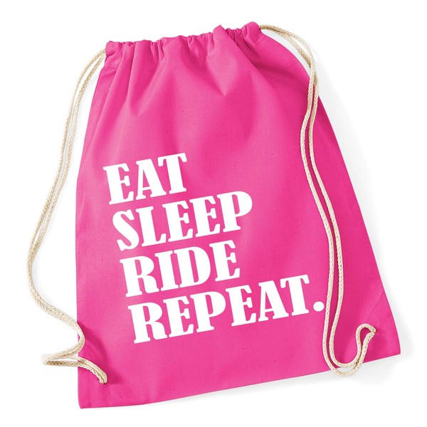 Hippowarehouse Eat Sleep Ride Repeat Horse Riding Drawstring Cotton School