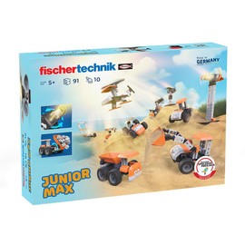 fischertechnik Junior Max 576101 Solar Construction Toy for Children, 10 Models to Build & Discover, from 5 Years, Orange