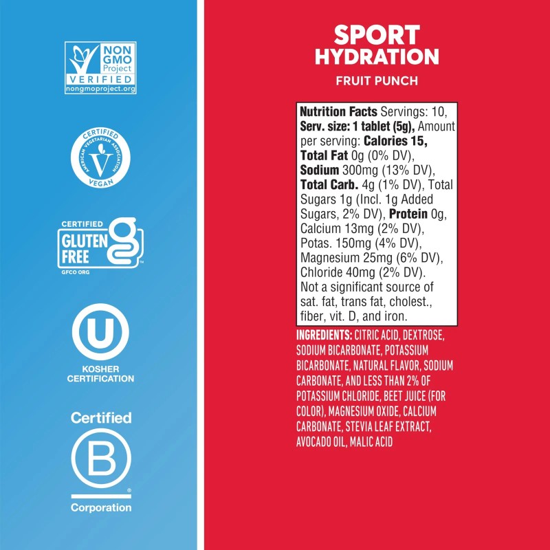 Nuun Sport Electrolyte Tablets Fruit Punch 4 Pack 40 Servings