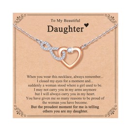 Daughter Gifts, Daughter Birthday Gifts Necklace Presents from Mum Dad Adult Christmas Valentines Cards 2025