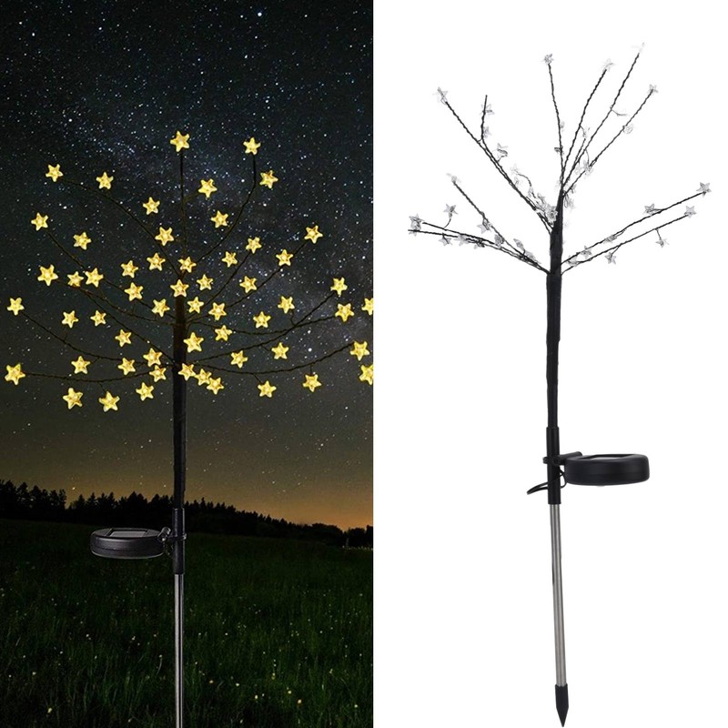 2PCS Solar Lawn Light LED Star Lawn Light Waterproof 2-Mode