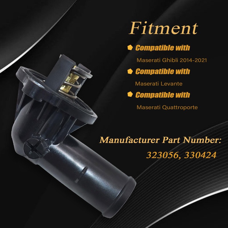 NLQR 330424 323056 Thermostat Housing Assembly Compatible with Maserati Ghibli