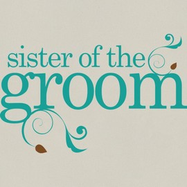 CafePress Sister Of The Groom Teal Swirl Canvas Tote Top Zipper Closure