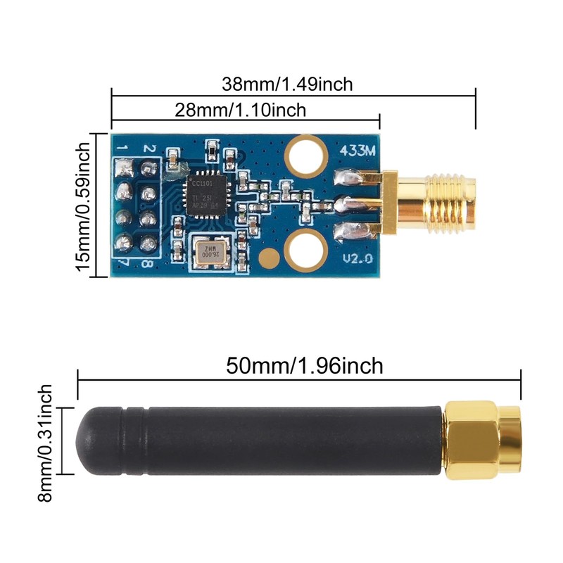 4Set CC1101 433MHz Wireless Transceiver Module with SMA Antenna Supports