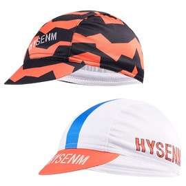 HYSENM Cycling Cap Bicycle Cap Summer Cycling Cap Bandana Black Cycling Hat Under Helmet MTB Retro Road Bike, Orange+White