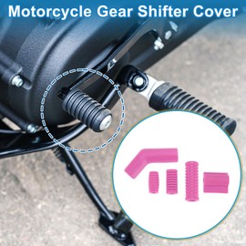 A ABSOPRO Universal Shift Pedal Shells Anti-Slip Shifter Protector Pads Rubber Pink 1 Set