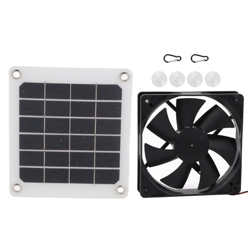 6V 10W Outdoor Solar Power Panel Exhaust Fan USB Charging
