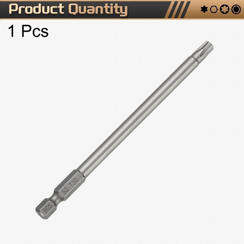 sourcing map T30 Torx Head Screwdriver Bit 1/4" Hex Shank