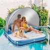 Coumy Floating Island with Canopy,Pool Floats with Canopy Inflatable Tanning
