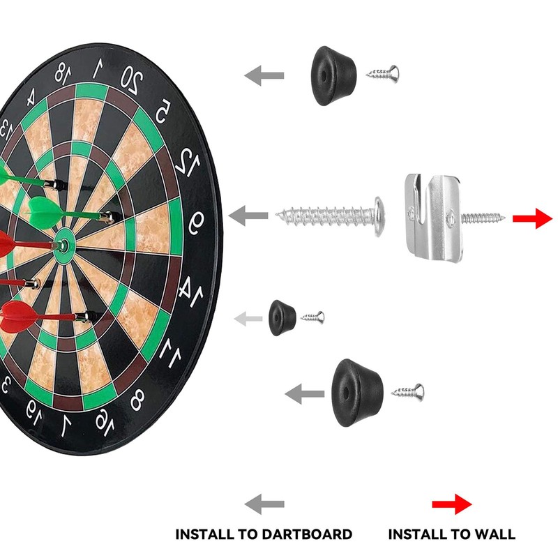 2 Sets Dartboard Hanging Bracket Dartboard Hanging Screws Wall Mounting