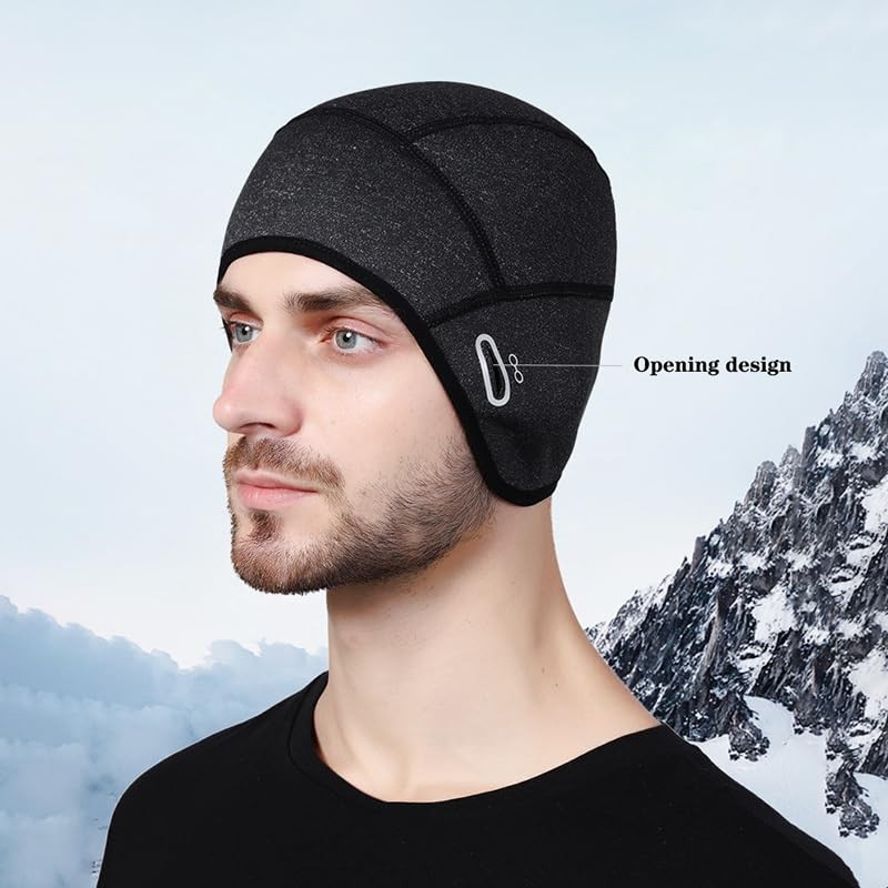 Kgtee Winter Helmet Liner Skull Cap, Fleece Lined Warm Cycling