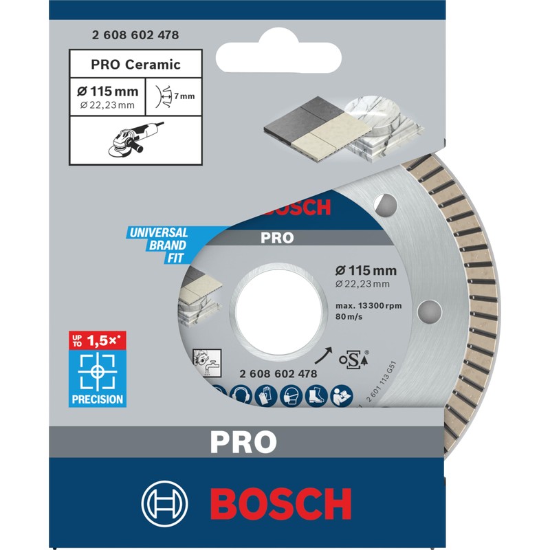 Bosch 1x PRO Ceramic Extra Clean Turbo Diamond Cutting Disc