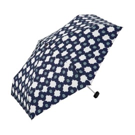 Wpc. 4360-155-002 Women's Mini Folding Rain Umbrella, Camellia, Navy, 19.7 inches (50 cm), Compact, Hook, Suitable for Both Sunny and Rainy Weather, Floral Pattern, Convenient for Carrying, Nordic