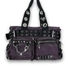 Convertible Belt Shoulder Bags with Grommets:_White Pinstripe Belt Shoulder Bag