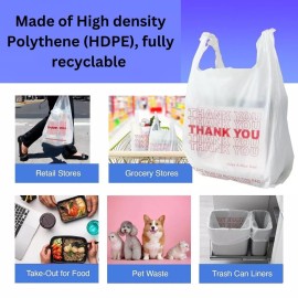 ajb sytl New Large 21 x 6.5 x 11.5 Thank You T-Shirt Plastic white Bags 1000 FREESHIP