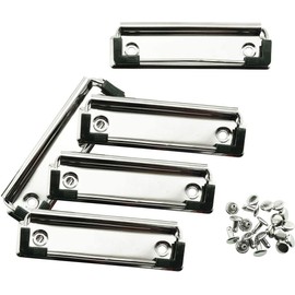 TAODAN 5pcs Metal Clipboard Clips with Rubber Feet,Mountable Document File Board Clips for Office, School Stationery Supplies 10cm