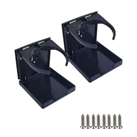 KGDUYC Pack of 2 Car Drink Holder, Adjustable Bottle Holder, Foldable Cup Holder, Coffee Cup Holder for Car, Motorhome, Foldable Storage Cup Holder, Black