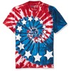 Liquid Blue Men's Stars and Stripes Spiral T-Shirt, Tie Dye,