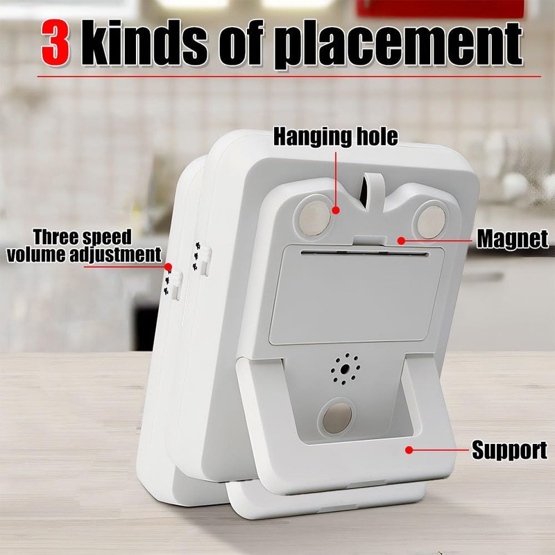 Digital Kitchen Timer, 3 Channels Magnetic Stopwatch Timer, Countdown/Stopwatch Cooking