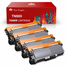Toner Kingdom 4PK TN660 Toner Cartridge for Brother TN630 HL-L2320D L2340DW MFC-L2700DW