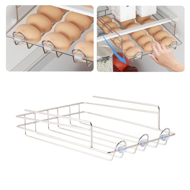 Refrigerator Egg Rack Stainless Steel Drawer Type Egg Storage Container