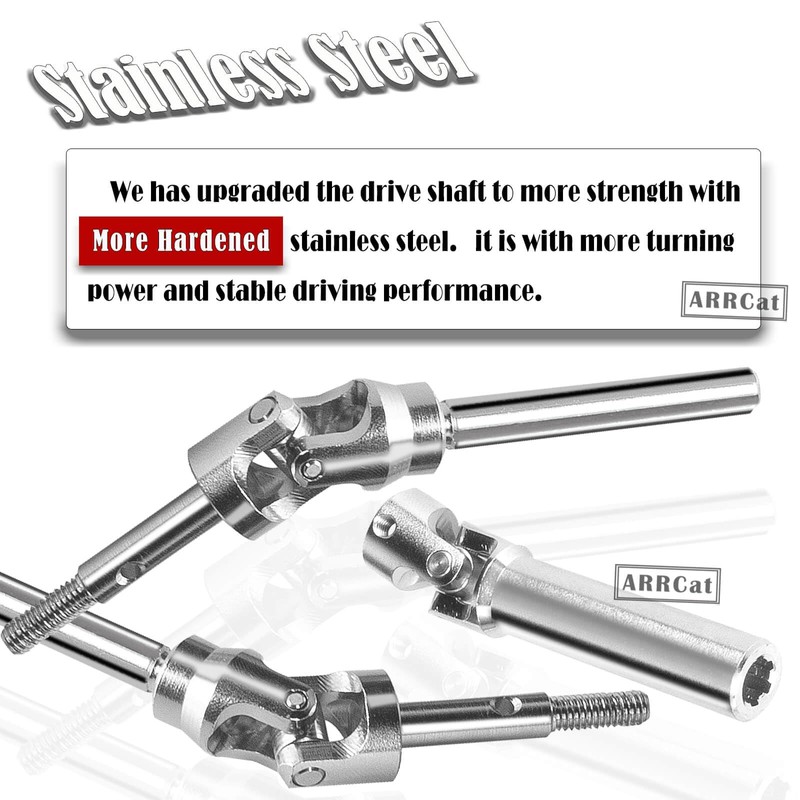 4PCS Stainless Steel Drive Shaft CVD Upgrades Part for 1/10