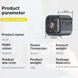 EatPitaya Indoor Camera MiniCameras for Home Security with Night Vision, Pet Camera 1080P Indoor Security Camera Motion Detection WiFi Home Camera 2-Way Audio Baby Monitor Camera (AS03)