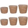 6 Pcs Plant Baskets Indoor with Plastic Liners, Wicker Hand
