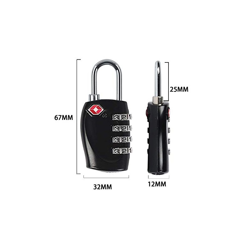 4 Dial Digit TSA Approved Travel Luggage Locks Combination for