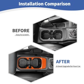 RT-TCZ for Wrangler JL Front Cup Holder Trim Orange for Jeep Wrangler JL JLU Gladiator JT 2018-2024 Orange Interior Accessories