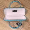 Sax Faux blue Crocodile Print Eyeglasses Sunglasses Case w/ Handles