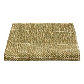 King & Priory Green Herringbone Windowpane Check Tweed Pocket Square, Handkerchief