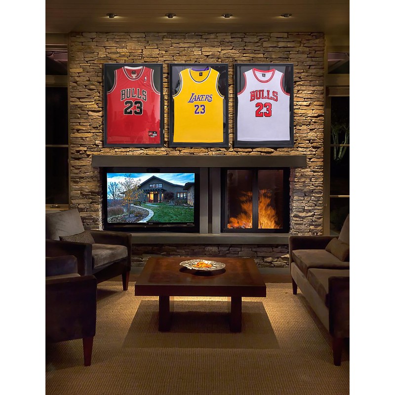Nice C Jersey Frame Display Case with Lights, LED, UV