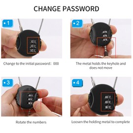 PEIYUI SU7 Pro Waterproof Combination Lock, 3 Digit Outdoor Waterproof Padlock, Sports Locker Code Luggage Trolley Snti-Theft Duitable for Foors, Boxes, and Lockers(Black)