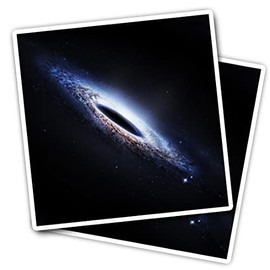Vinyl Square Stickers (Set of 2) 7.5cm - Black Hole Space Science Fiction for Laptops, Tablets, Luggage, Scrap Booking, Fridges #50277