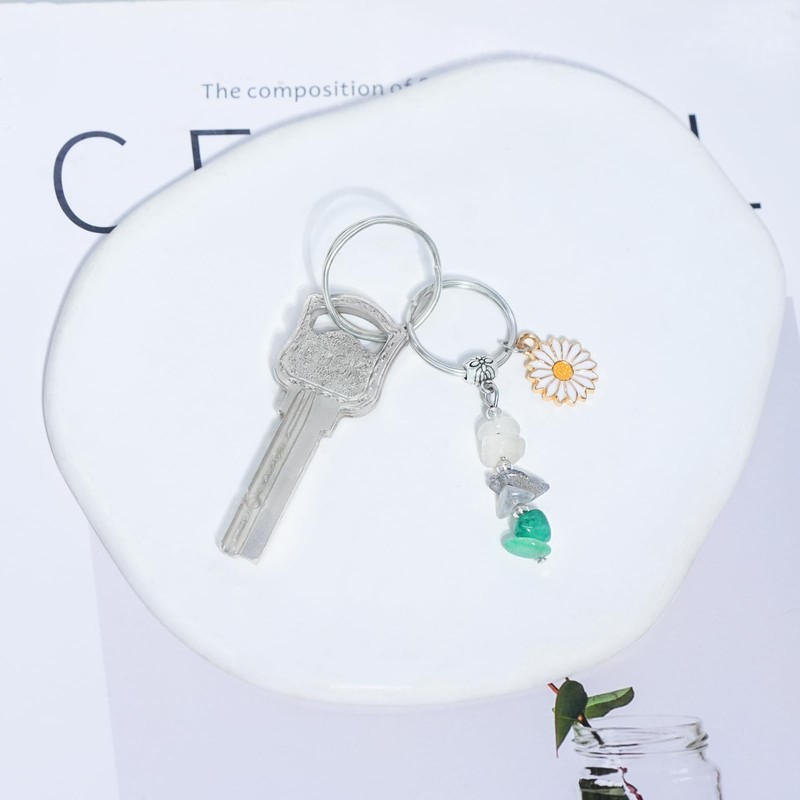 mintolex Natural Crystal Keychain Gift Healing Stones Key Ring Gift