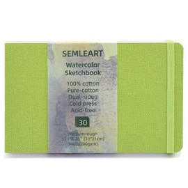 30 Sheets 5.1"x8.26" Travel-Sized Watercolor Journal-140 lb (300 GSM) Cold Press Paper Watercolor Sketchbook for Artistic Creation,Drawing,Painting