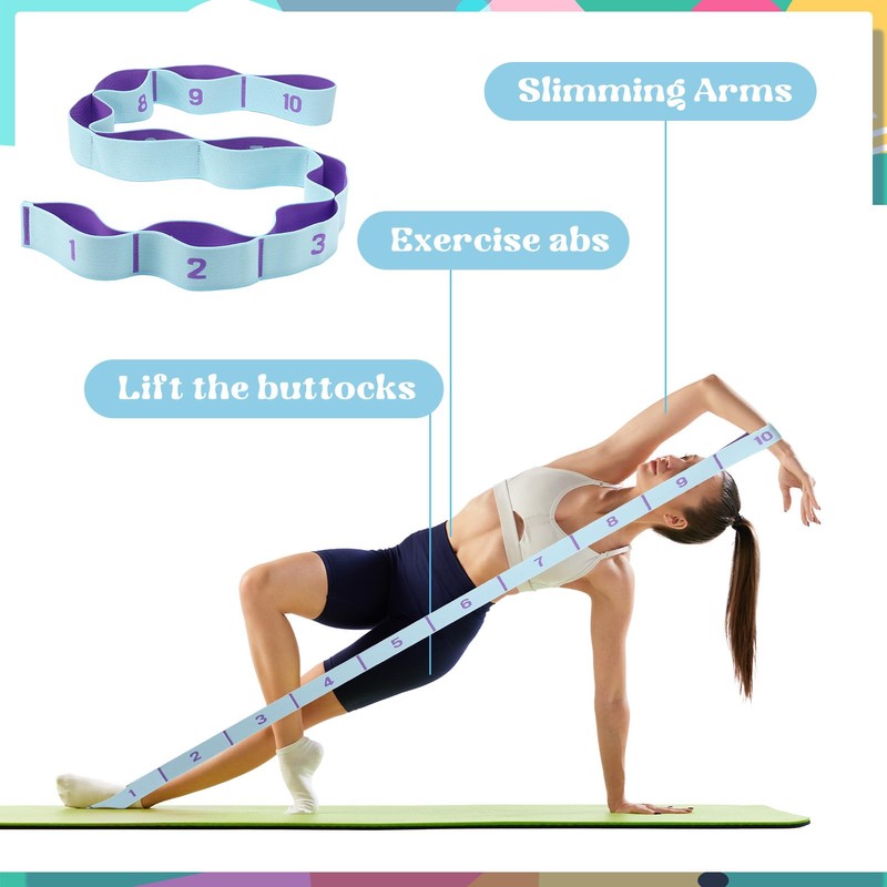 Guiqulai 2 Pcs Stretch Strap, Elastic Yoga Stretching Strap Stretch