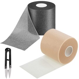 Athletic Foam Tape 2 Rolls Sports Foam Tape 2.75 Inches x 30 Yards Foam Underwrap Sports Kinesiology Tape for Wrists Elbow Knee Ankle (Black, Beige)