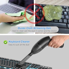 HONKASU 4.3Kpa Keyboard Vacuum Cleaner Portable Computer Vacuum Handheld Vacuum Cleaner Cordless Dust Cleaner for Car Sewing Machine Pet Hairs Crumbs Laptop Desktop Piano