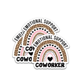 STICKYAME (3pcs) Emotional Support Coworker Stickers, Coworker Stickers, Cute Rainbow Stickers, Funny Emotional Support Stickers, Water Assitant Stickers for Laptop, Guitar, Water Bottles, Mental