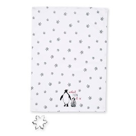 Cooksmart British Designed Christmas Tea Towel & Spoon Set| Christmas Towels & Spoon For The Festive Season | Christmas Tea Towel With Spoon For All Types Of Kitchens - What Fun