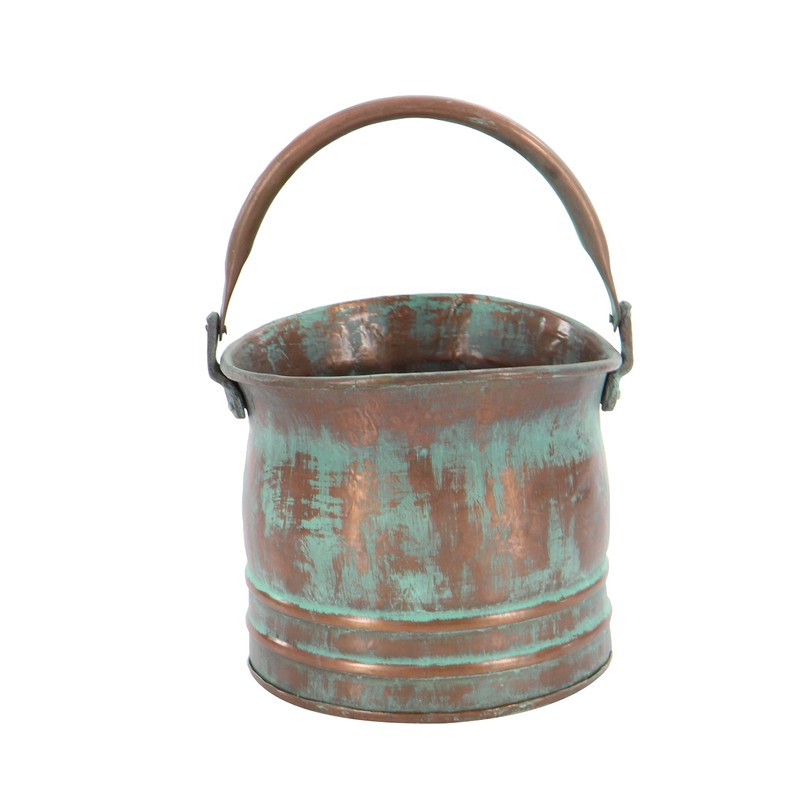 Deco 79 Metal Indoor Outdoor Planter Patina Tulip Style Bucket