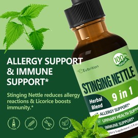 Eubrition Herbal Drops, Extract with Stinging Nettle Quercetin Turmeric for Allergy Support, Urinary Health & Immunity. 2oz