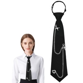 TPZORJX Black Tie, Black Ties for Women, Black Tie Women, Long Tie, JK Uniform Tie, Slim Tie, Adjustable Tie for Girls, for Graduations