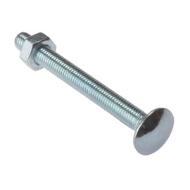 ForgeFix Carriage Bolts | M12 x 180mm | Zinc Plated | Bag 5