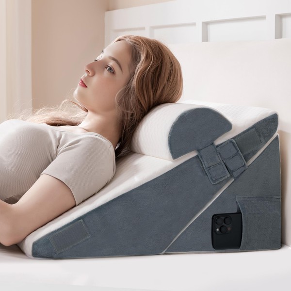 Ganondorf 3PCS Wedge Pillow Headboard Orthopedic Bed Wedge Pillows Set