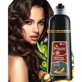 Hair Dye shampool,3 In 1 Brown Color Shampoo Hair Dye For Refresh Hair Instant Herbal Coloring Shampoo For Women&Men-Ammonia Free-Tintes Para El Cabello Profesional - Color: Dark Brown