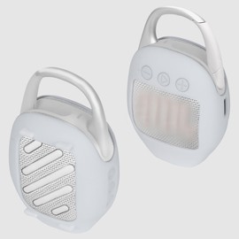 Lebakort Silicone Cover Compatible with JBL Clip 5 Portable Bluetooth Wireless Speaker (White Cover)