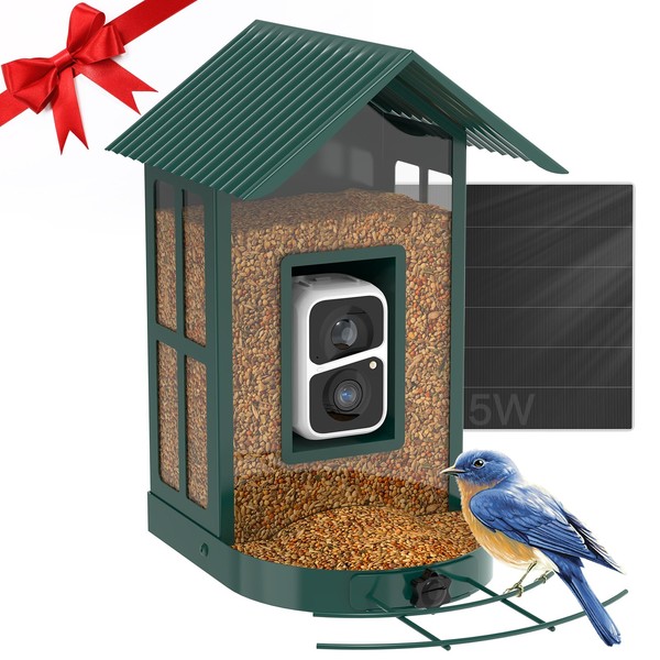 SOLIOM SOLIOM BF08- Metal Solar Bird Feeder Camera with AI